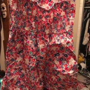 Strapless floral dress